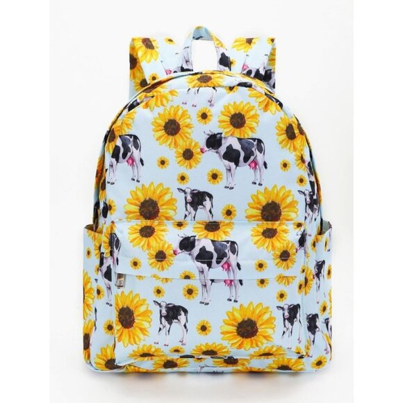 Cows and Sunflowers Yellow‎ Flower Girls Backpack - Picture 2 of 15